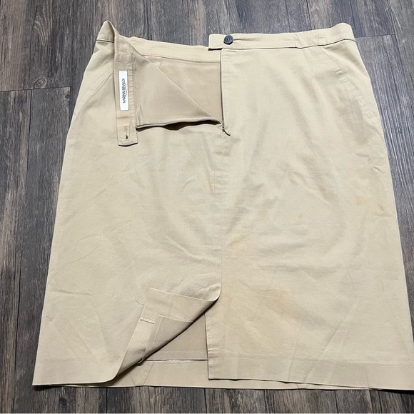 Marina Rinaldi Knee Length Lined Back Slit Beige Straight Pencil Skirt Silk 14 - Picture 8 of 10